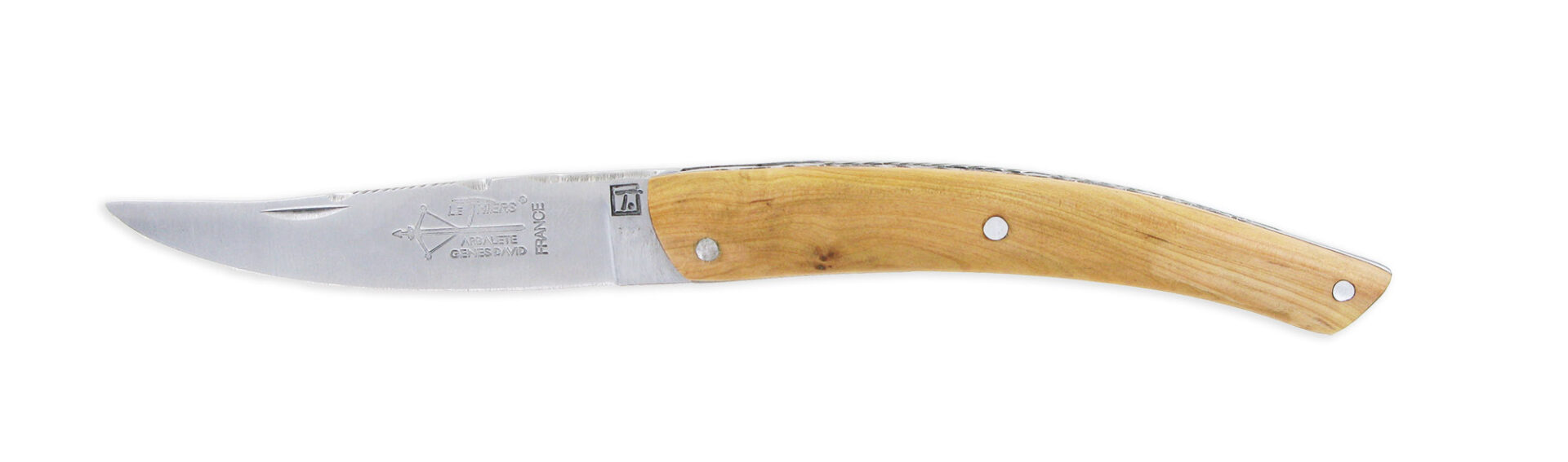 Couteau Le Thiers Laguiole Arbalete Plein Manche En Genevrier Tres Petit Couteau 8 Cm 01