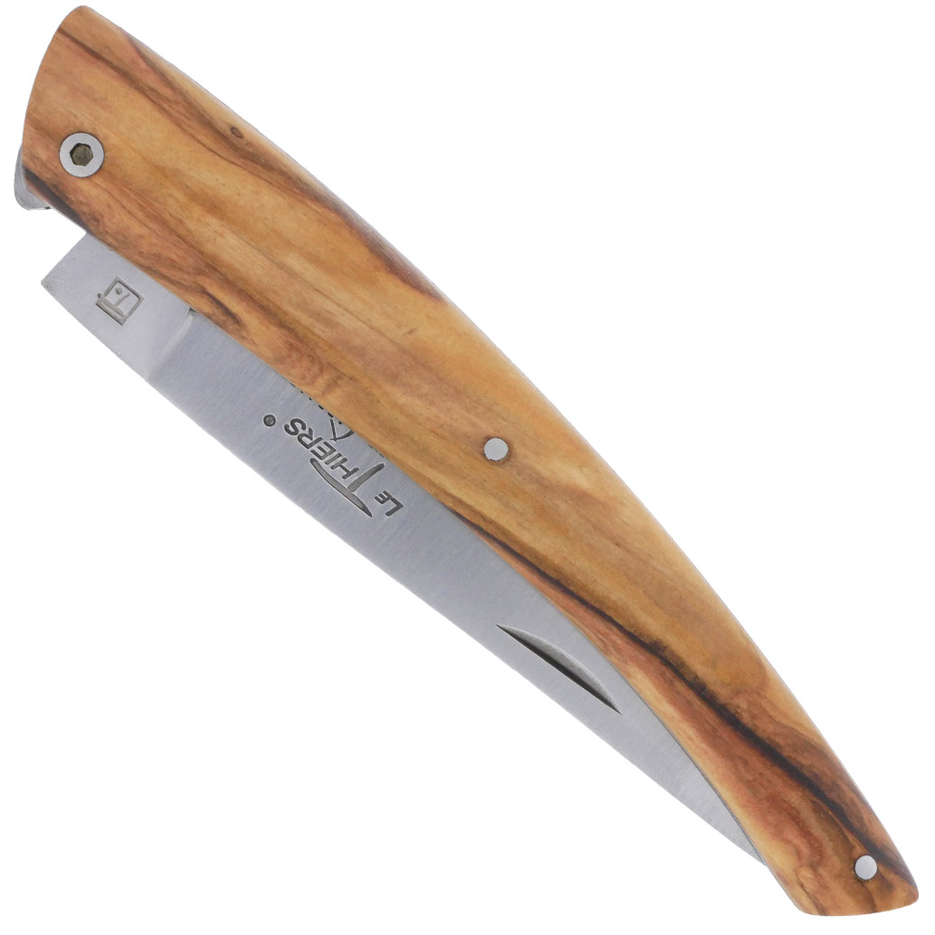 Couteau Le Thiers Laguiole Arbalete Plein Manche Olivier 12 Cm 00