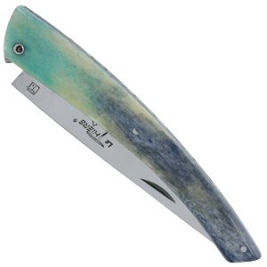 Couteau Le Thiers Laguiole Arbalete Plein Manche Os Bleu 00