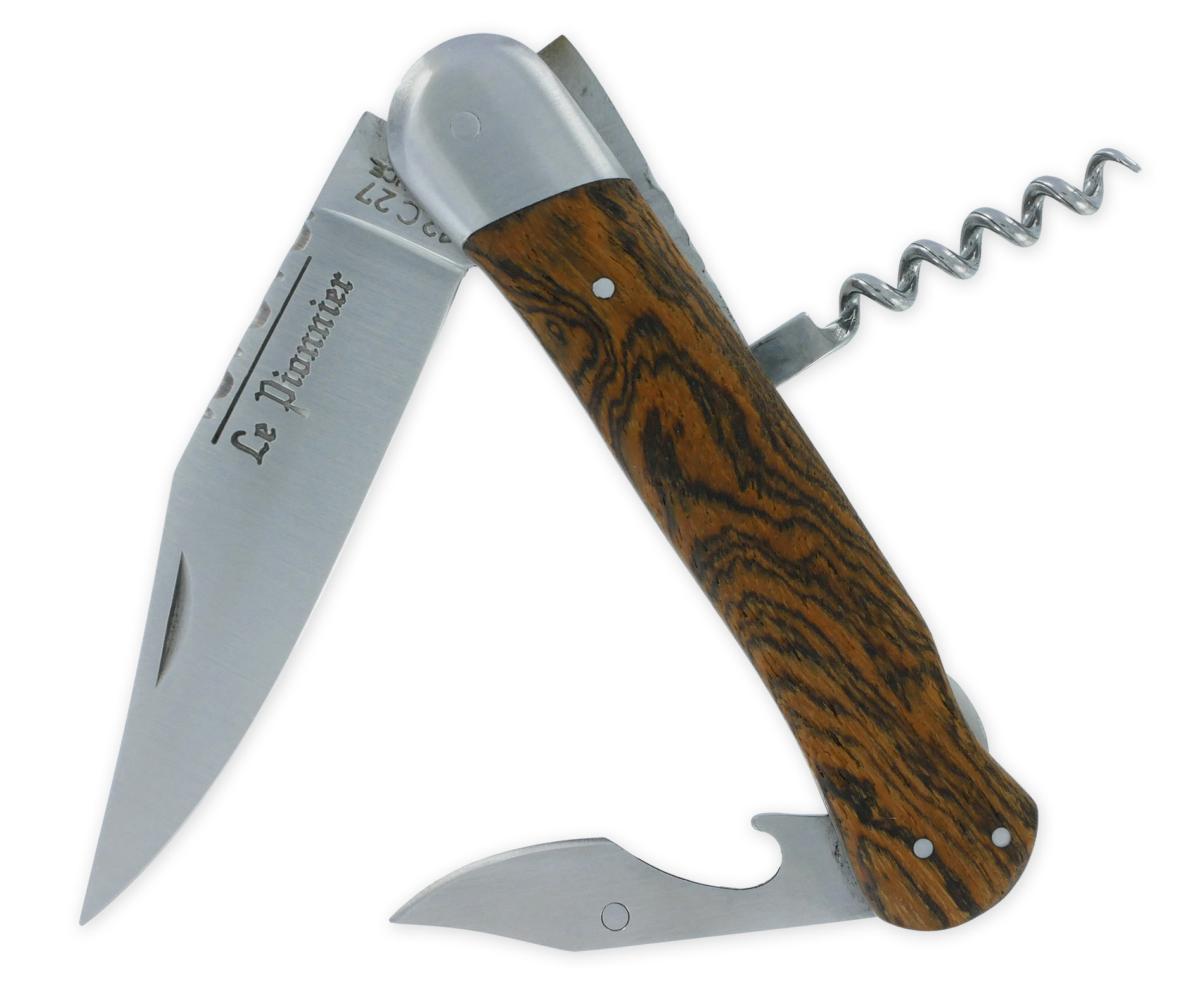 Couteau Pliant Douris Chastel Le Pionnier Multi Lames 3 Pieces Bocote 11cm 03