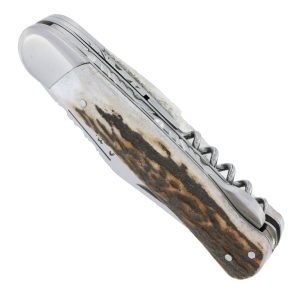 Couteau Pliant Douris Chastel Le Pionnier Multi Lames 3 Pieces Bois De Cerf 11cm 00