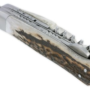 Couteau Pliant Douris Chastel Le Pionnier Multi Lames 3 Pieces Bois De Cerf 11cm 06