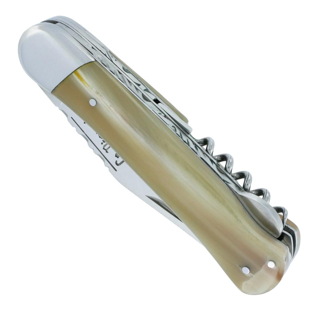 Couteau Pliant Douris Chastel Le Pionnier Multi Lames 3 Pieces Corne Blonde 11cm 00