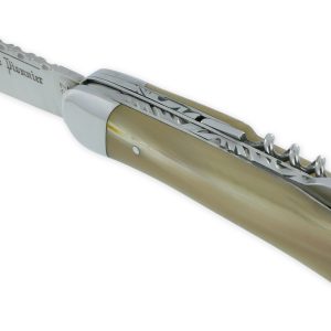 Couteau Pliant Douris Chastel Le Pionnier Multi Lames 3 Pieces Corne Blonde 11cm 01