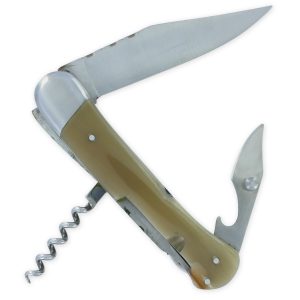 Couteau Pliant Douris Chastel Le Pionnier Multi Lames 3 Pieces Corne Blonde 11cm 03