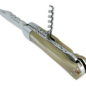 Couteau Pliant Douris Chastel Le Pionnier Multi Lames 3 Pieces Corne Blonde 11cm 05