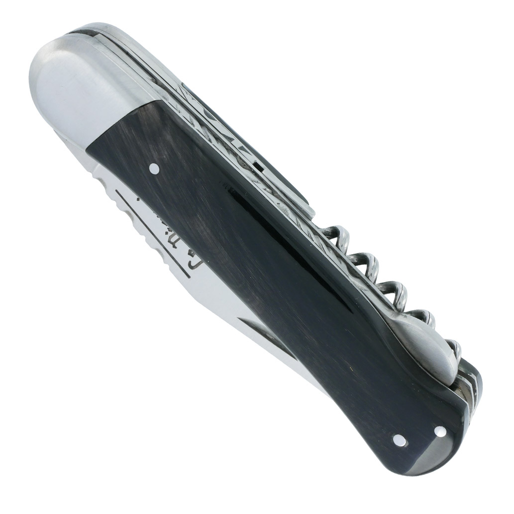 Couteau Pliant Douris Chastel Le Pionnier Multi Lames 3 Pieces Corne Noire 11cm 00