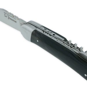 Couteau Pliant Douris Chastel Le Pionnier Multi Lames 3 Pieces Corne Noire 11cm 01