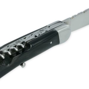 Couteau Pliant Douris Chastel Le Pionnier Multi Lames 3 Pieces Corne Noire 11cm 02