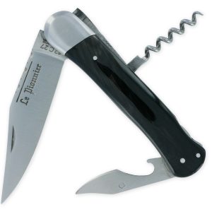 Couteau Pliant Douris Chastel Le Pionnier Multi Lames 3 Pieces Corne Noire 11cm 03