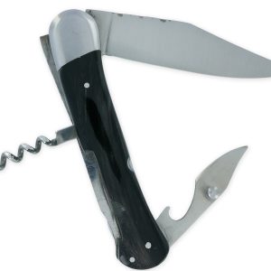 Couteau Pliant Douris Chastel Le Pionnier Multi Lames 3 Pieces Corne Noire 11cm 04