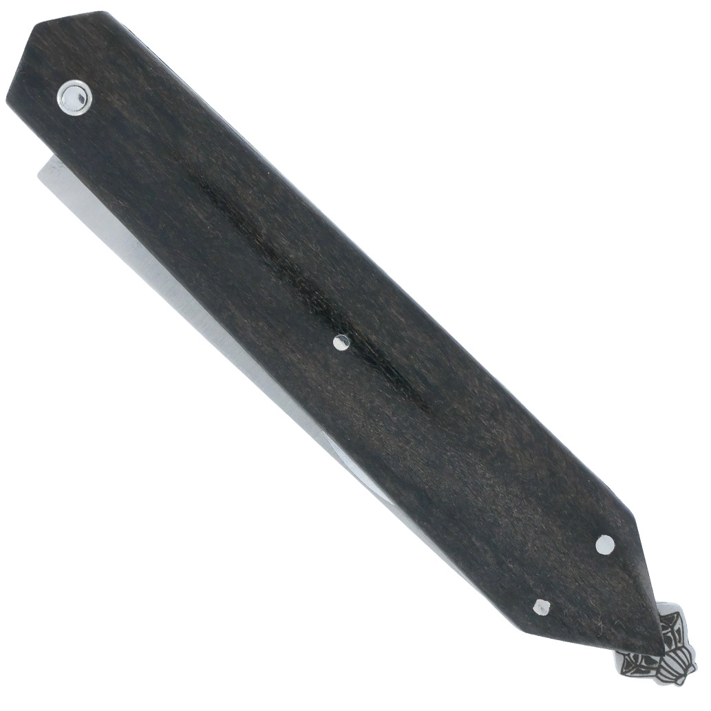 Couteau Pliant Laguiole En Aubrac Le Bee Back En Ebene Plein Manche Finition Brosse 00