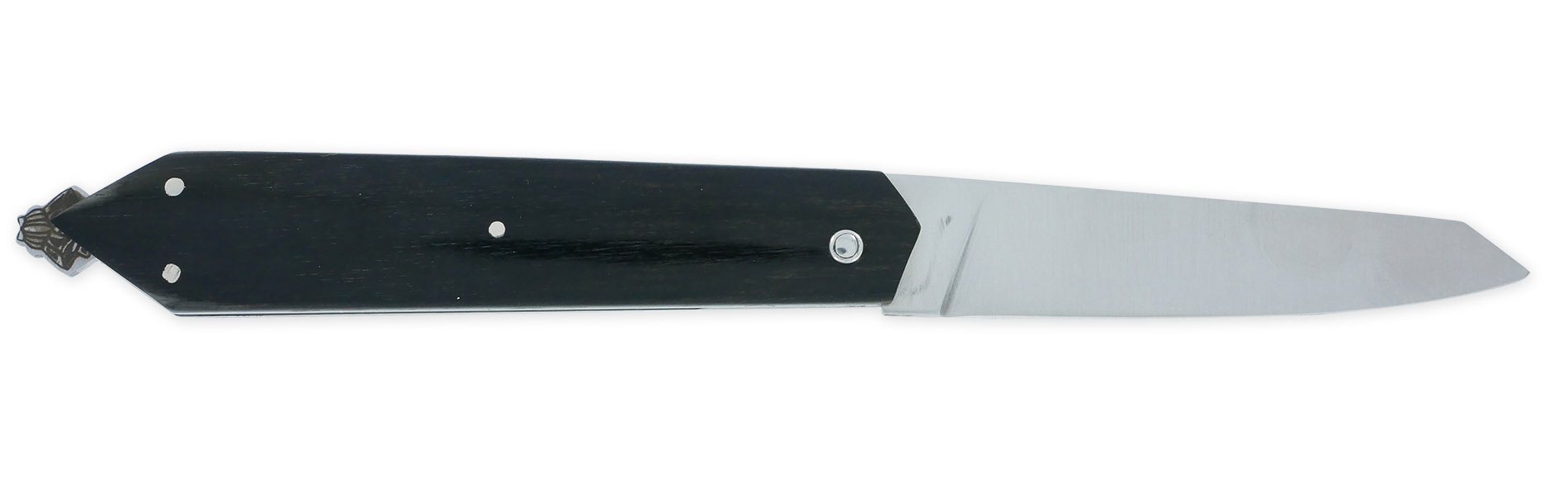 Couteau Pliant Laguiole En Aubrac Le Bee Back En Ebene Plein Manche Finition Brosse 03