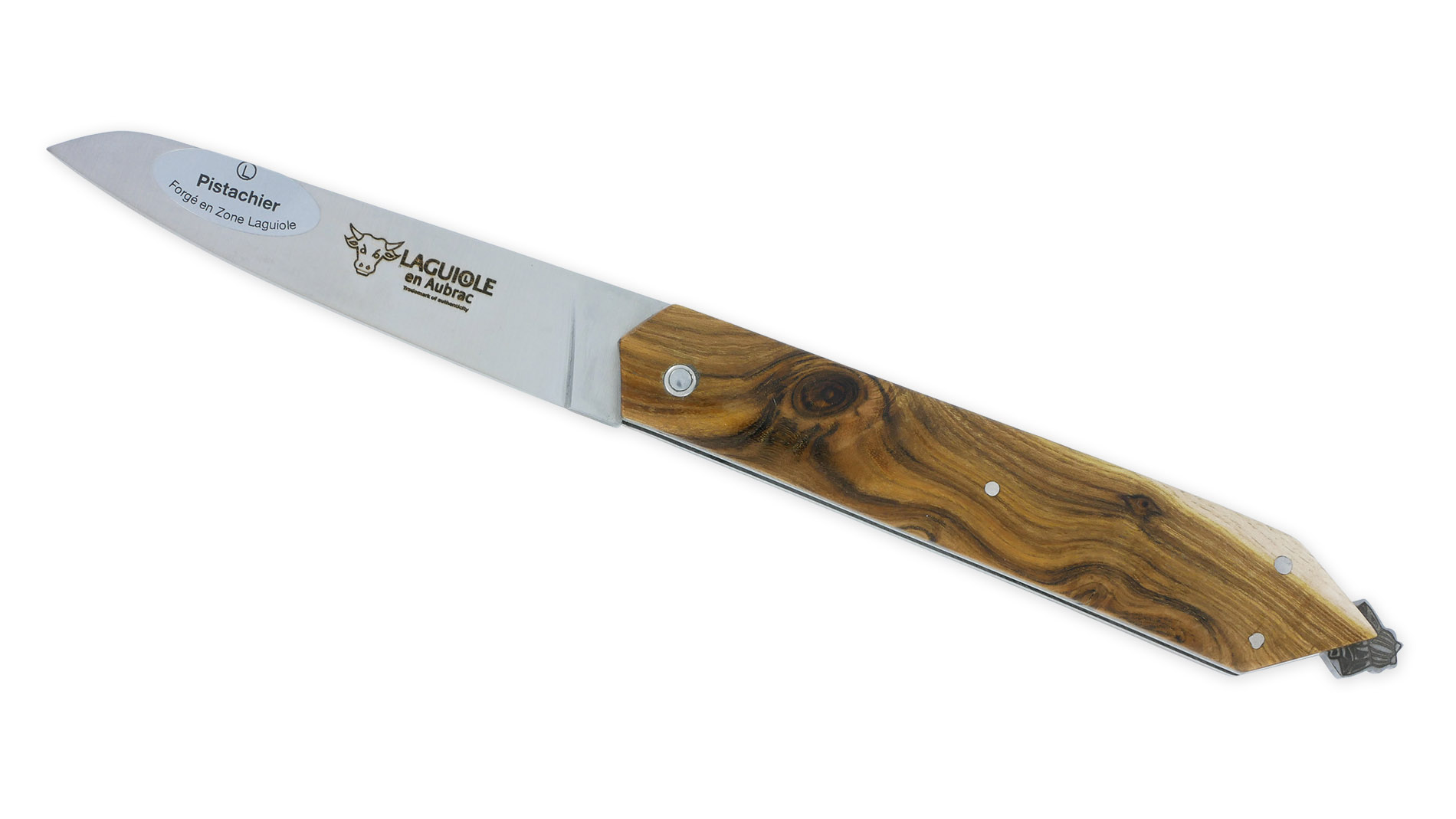 Couteau Pliant Laguiole En Aubrac Le Bee Back En Pistachier Plein Manche Finition Brosse 02