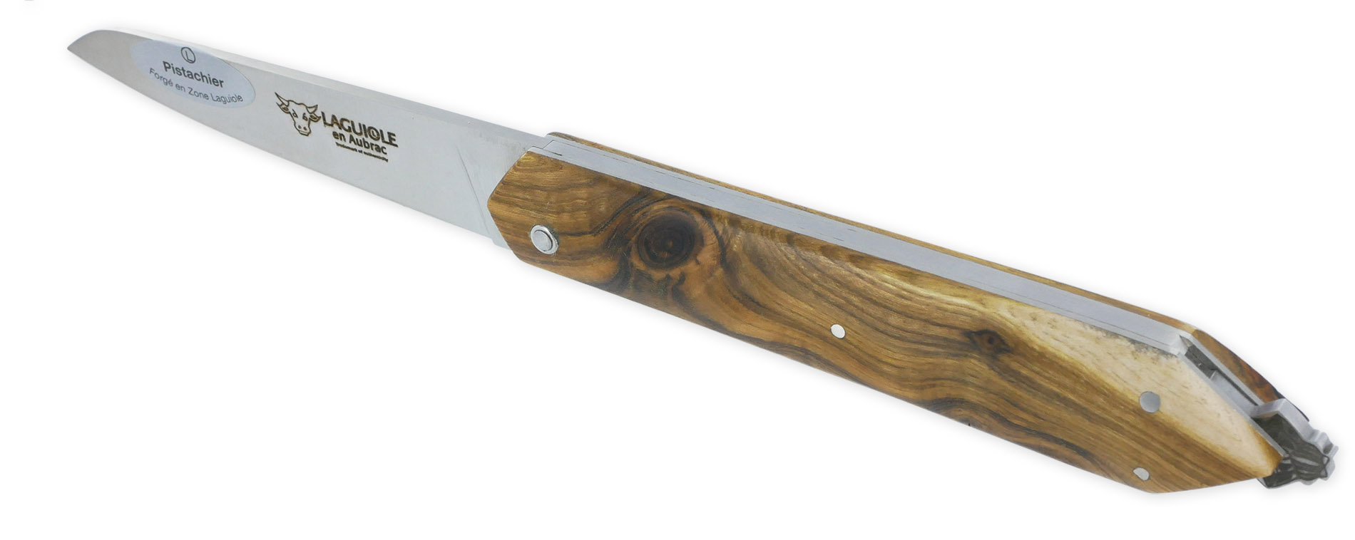 Couteau Pliant Laguiole En Aubrac Le Bee Back En Pistachier Plein Manche Finition Brosse 04