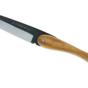 Couteau Pliant Laguiole En Aubrac Le Couteau Ici Manche En Olivier Lame Brut De Forge 01