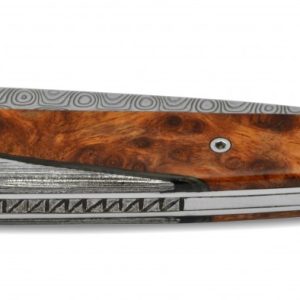 Couteau Prestige Arbalete Coutellia Lame Damas Twist Mitres Damas Manche En Bois De Thuya 1 Piece 12cm 05