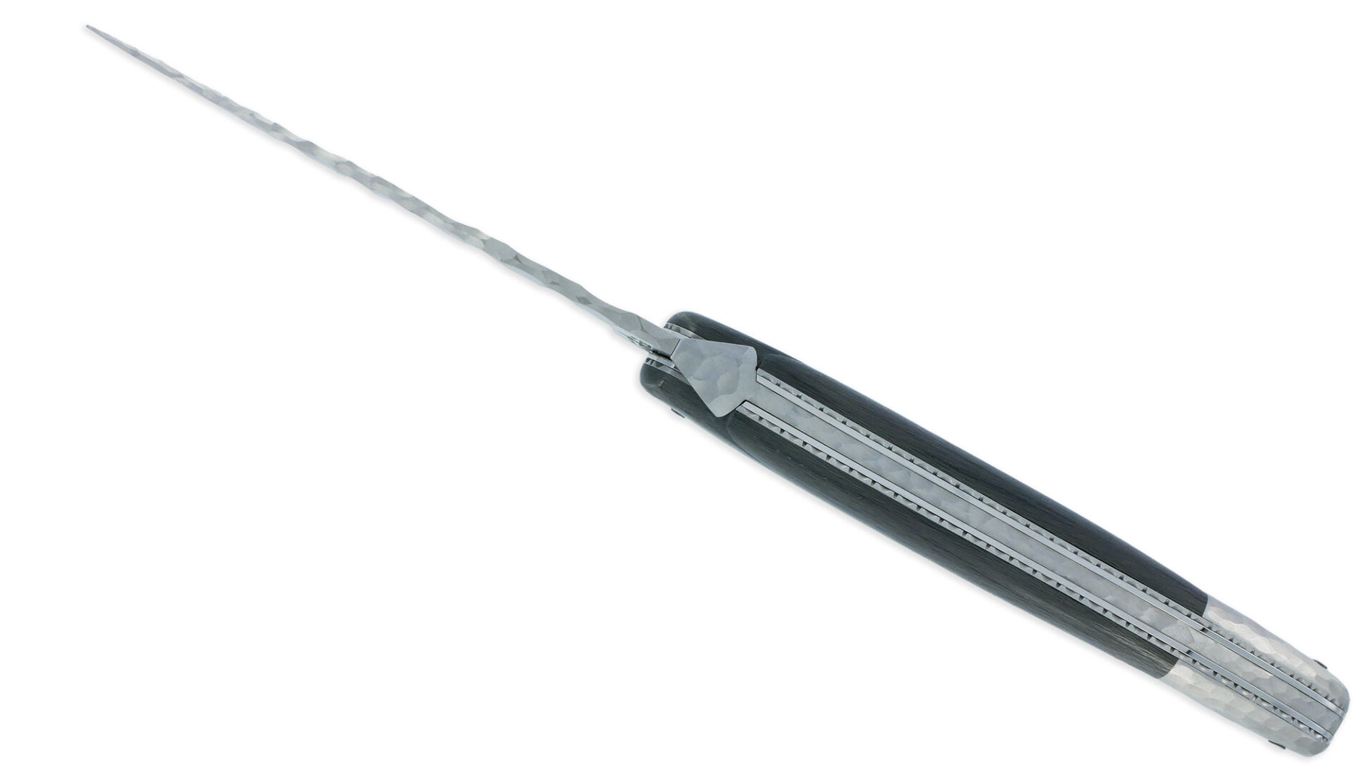 Couteau Prestige Forge De Laguiole Rambaud Mitre Arriere Manche Fibre Carbone Double Platines Finition Silex 02