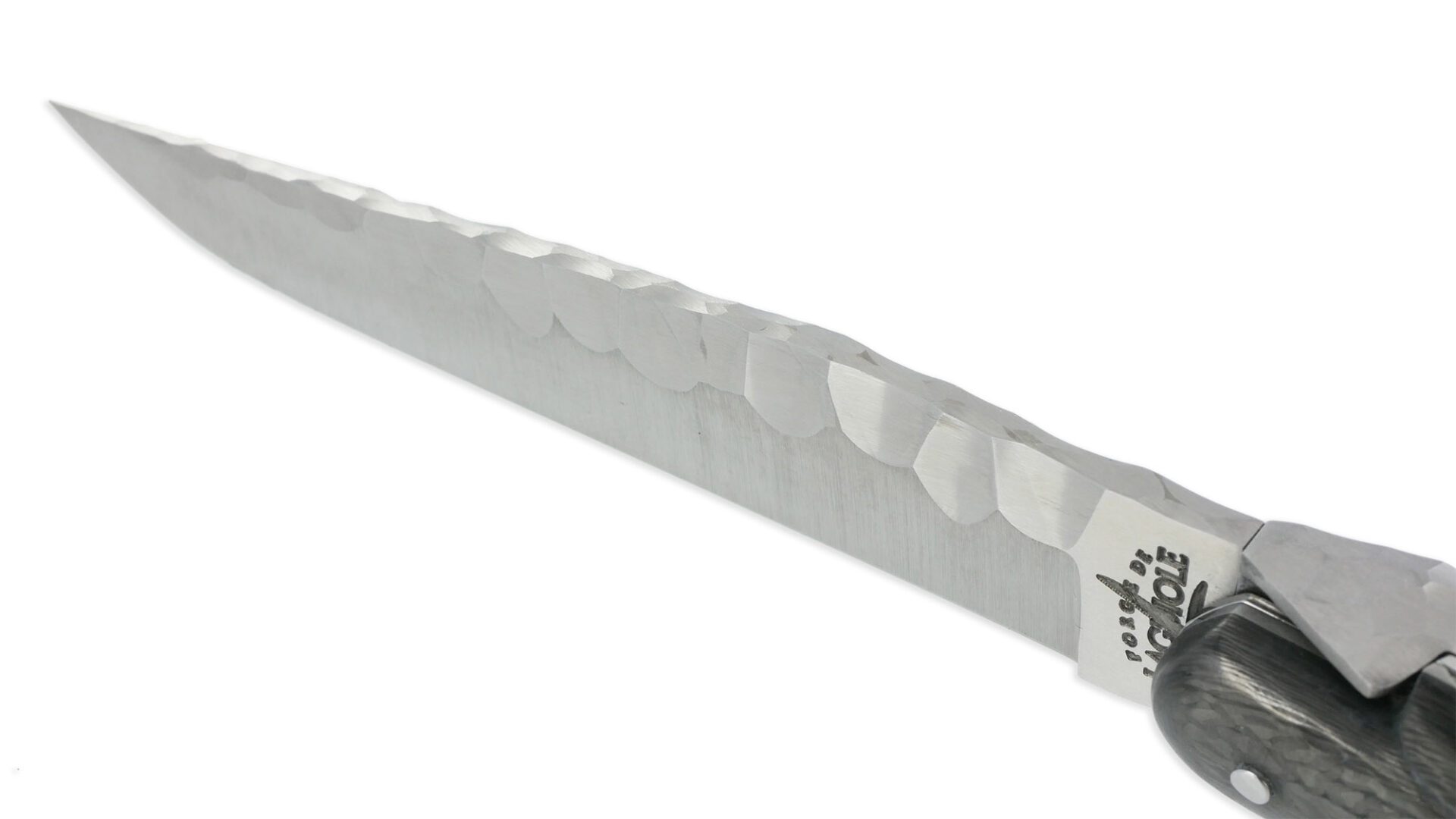 Couteau Prestige Forge De Laguiole Rambaud Mitre Arriere Manche Fibre Carbone Double Platines Finition Silex 04