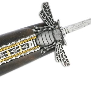 Couteau Prestige Forge De Laguiole Rambaud Plein Manche Double Platines En Noyer Envol De Abeille 3d 04