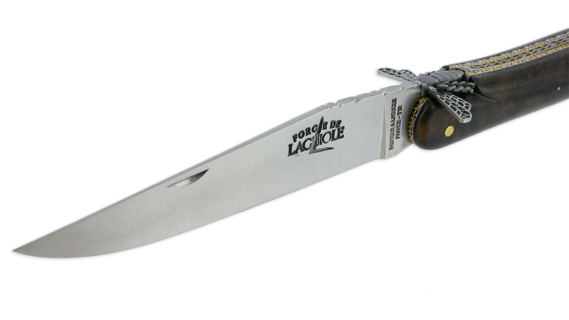 Couteau Prestige Forge De Laguiole Rambaud Plein Manche Double Platines En Noyer Envol De Abeille 3d 07