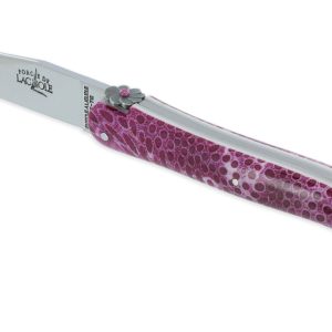 Couteau Prestige Forge De Laguiole Rambaud Plein Manche En Corail Rose 1 Piece 12 Cm 02