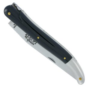 Couteau Prestige Forge De Laguiole Rambaud Plein Manche En Corne Noire Triple Platines 00