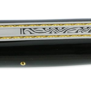 Couteau Prestige Forge De Laguiole Rambaud Plein Manche En Corne Noire Triple Platines 07