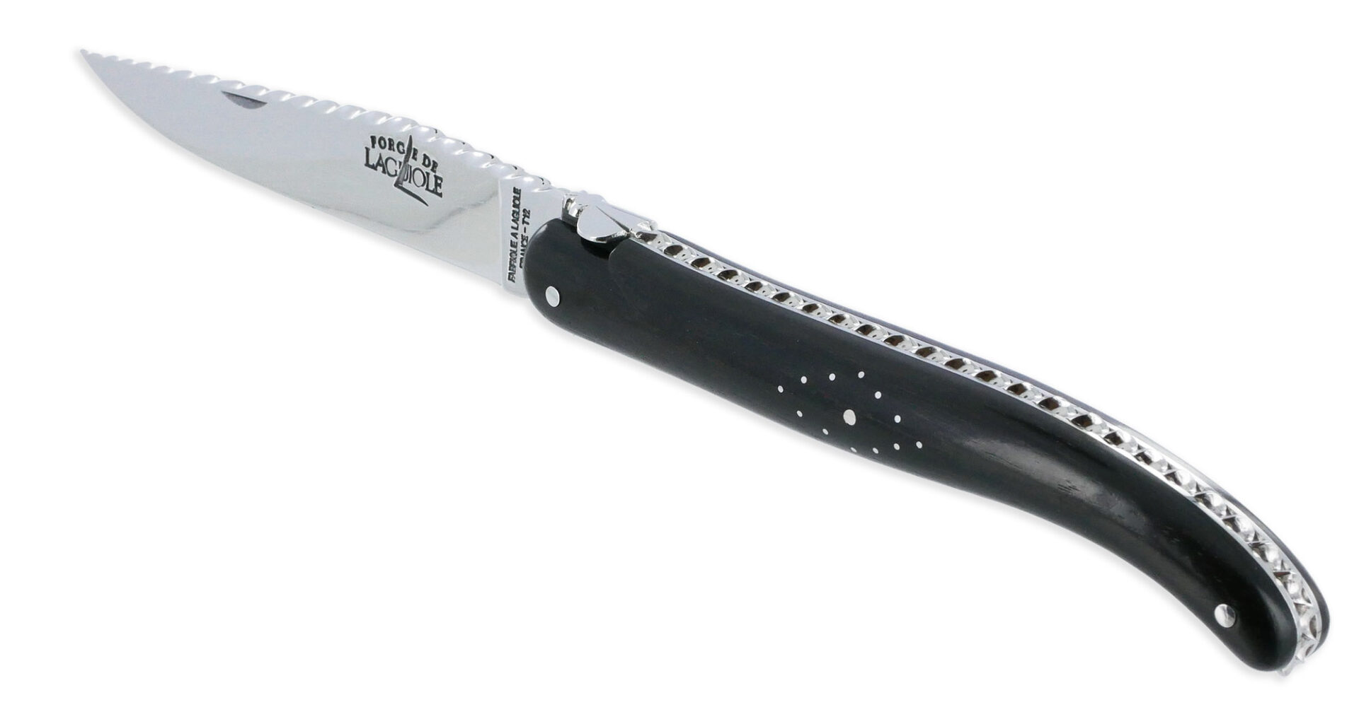 Couteau Prestige Forge De Laguiole Rambaud Plein Manche En Ebene Ressort Torsade 01