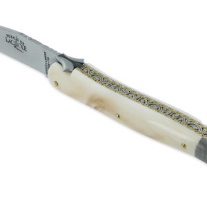 Couteau Prestige Forge De Laguiole Stephane Rambaud Mitre Arriere Damas Manche Phacochere Double Platines 02