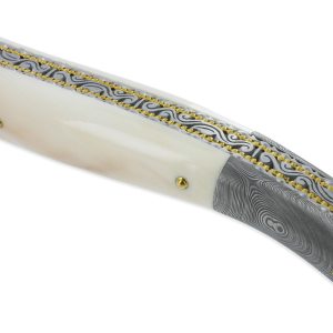 Couteau Prestige Forge De Laguiole Stephane Rambaud Mitre Arriere Damas Manche Phacochere Double Platines 04