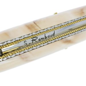 Couteau Prestige Forge De Laguiole Stephane Rambaud Mitre Arriere Damas Manche Phacochere Double Platines 05