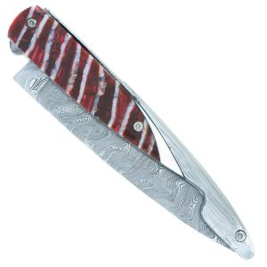 Couteau Prestige Laguiole Arbalete Le Joyaux De La Couronne Manche En Molaire De Mammouth Rouge 1 Mitre Damas 1 Piece 12cm 00