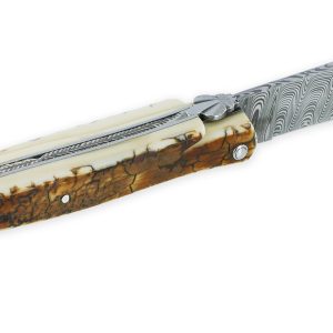 Couteau Prestige Laguiole Arbalete Manche En Ivoire De Mammouth 1 Mitre Damas 1 Piece 12cm 01 1