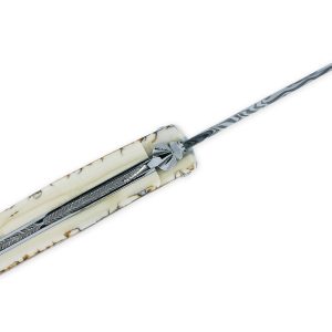 Couteau Prestige Laguiole Arbalete Manche En Ivoire De Mammouth 1 Mitre Damas 1 Piece 12cm 03