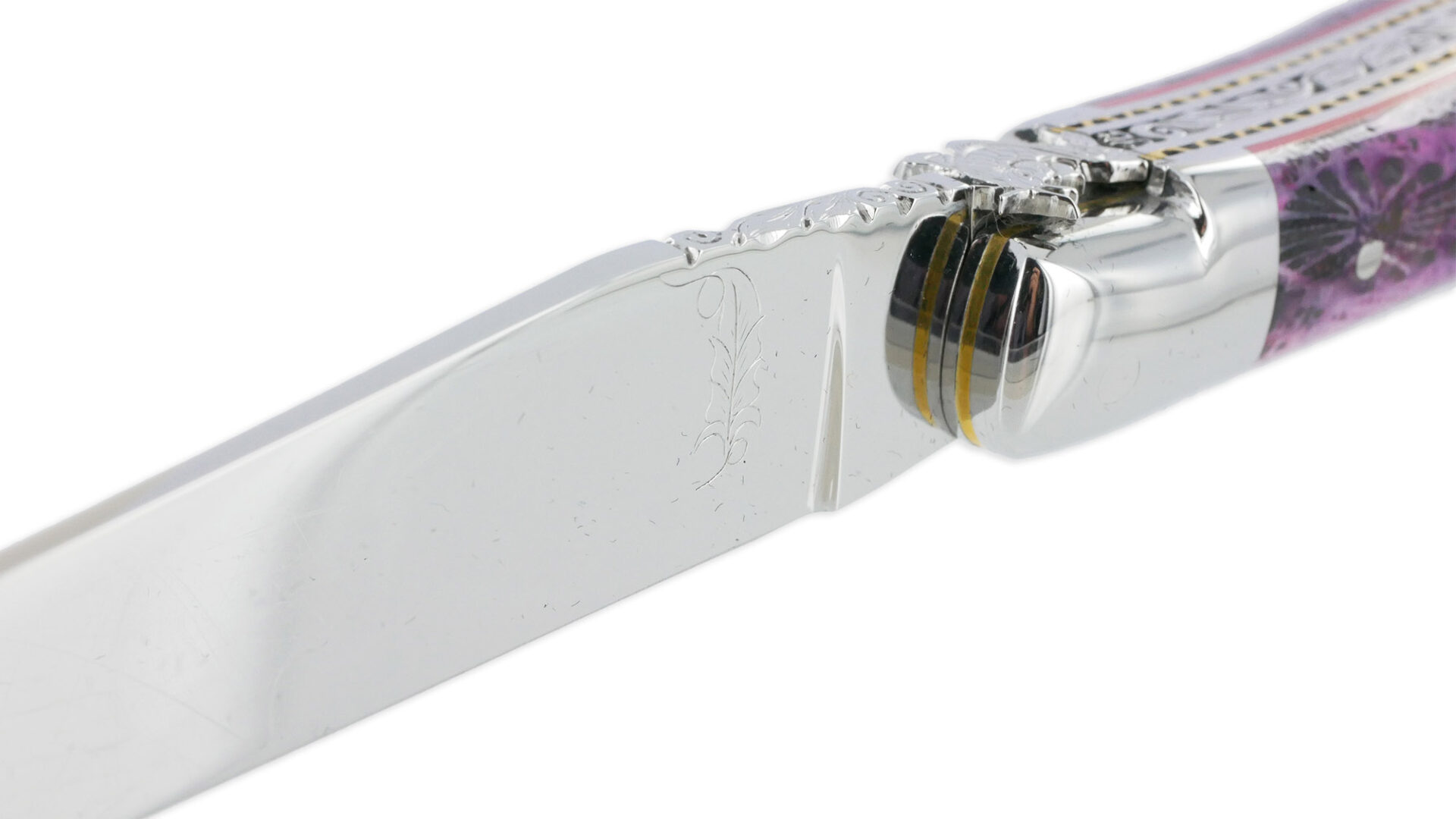 Couteau Prestige Laguiole David Dauvillaire Carpe Koi Manche Corail Violet 1 Piece 12 Cm 03