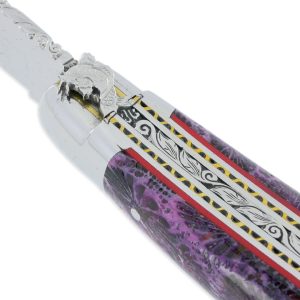 Couteau Prestige Laguiole David Dauvillaire Carpe Koi Manche Corail Violet 1 Piece 12 Cm 05