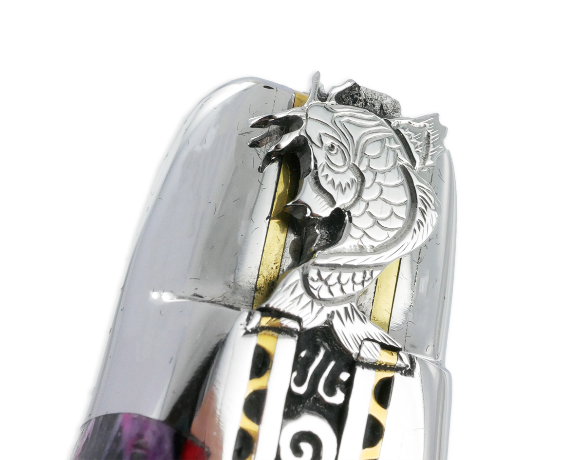 Couteau Prestige Laguiole David Dauvillaire Carpe Koi Manche Corail Violet 1 Piece 12 Cm 06