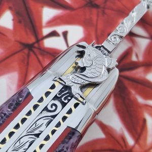 Couteau Prestige Laguiole David Dauvillaire Carpe Koi Manche Corail Violet 1 Piece 12 Cm 08