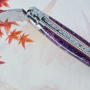 Couteau Prestige Laguiole David Dauvillaire Carpe Koi Manche Corail Violet 1 Piece 12 Cm 091