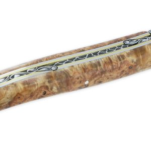 Couteau Prestige Laguiole En Aubrac 1 Piece 12 Cm Plein Manche En Loupe De Marronnier Double Patines Lame Damas 03