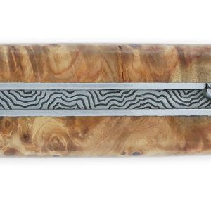 Couteau Prestige Laguiole En Aubrac 1 Piece 12 Cm Plein Manche En Loupe De Marronnier Platine Inox Ressort En Creux Guilloche Main Mouche Stylisee 05