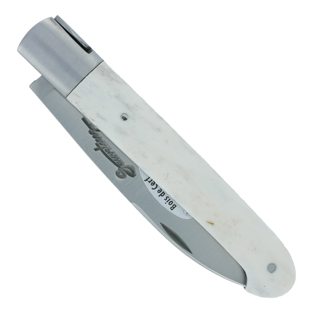 Couteau Sauveterre 1 Piece 11 Cm Manche Bois De Cerf 1 Mitre Inox Brosse 00