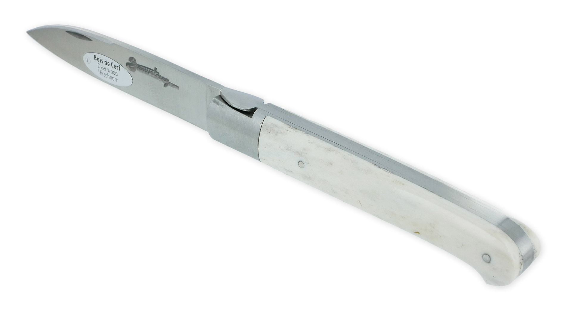 Couteau Sauveterre 1 Piece 11 Cm Manche Bois De Cerf 1 Mitre Inox Brosse 02