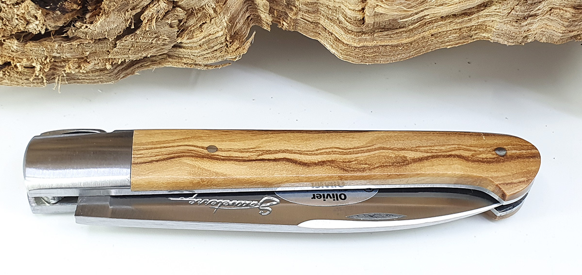 Couteau Sauveterre 1piece 11cm Manche Olivier 1 Mitre Inox Brosse 04