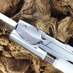 Couteau Sauveterre 1piece 11cm Manche Os Corniere Amourette 1 Mitre Inox Brosse 02