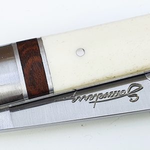 Couteau Sauveterre 1piece 11cm Manche Os Corniere Amourette 1 Mitre Inox Brosse 04