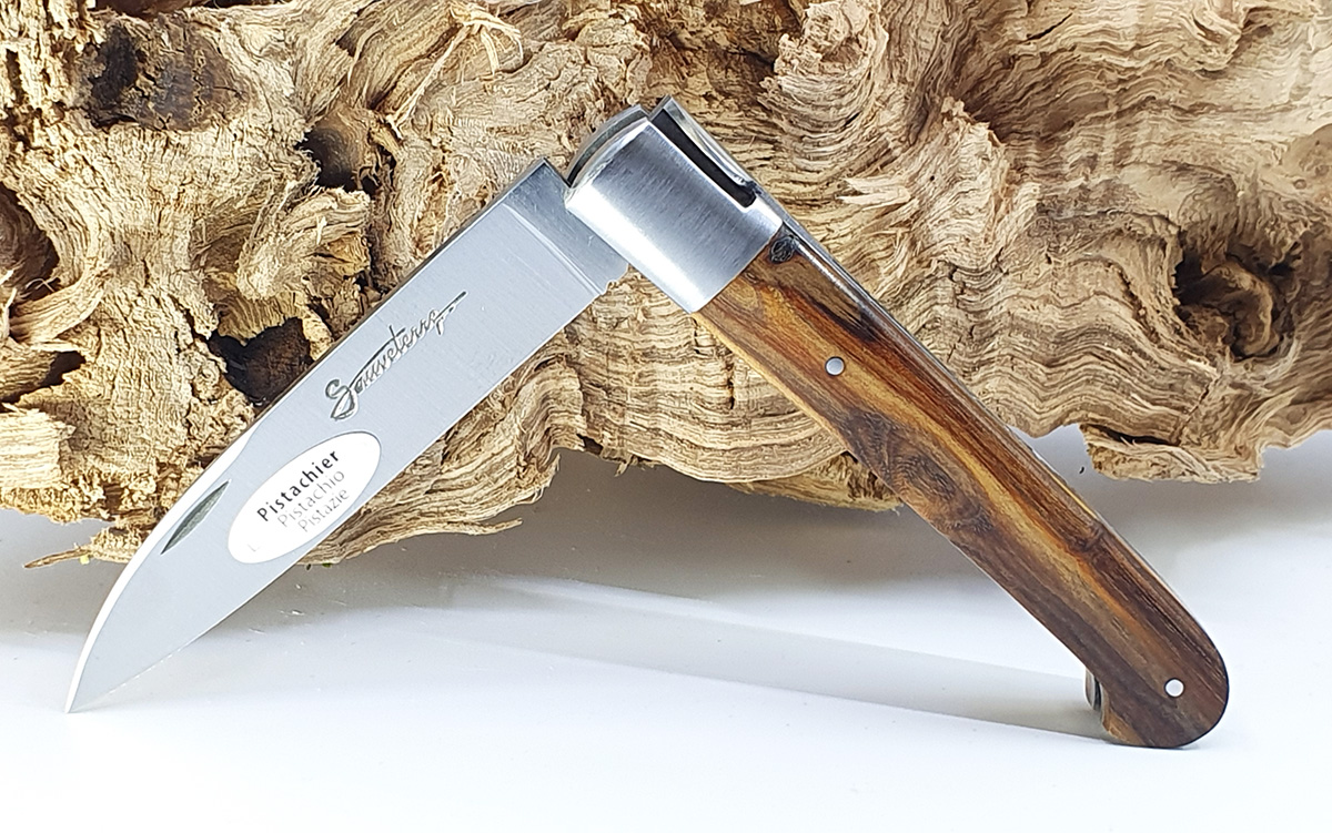 Couteau Sauveterre 1piece 11cm Manche Pistachier 1 Mitre Inox Brosse 02