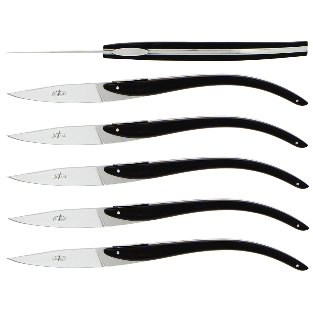 Couteaux De Table Forge De Laguiole Anne Sophie Pic Manches Ebene Set De 6 00
