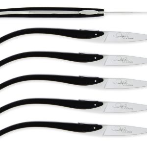 Couteaux De Table Forge De Laguiole Anne Sophie Pic Manches Ebene Set De 6 02